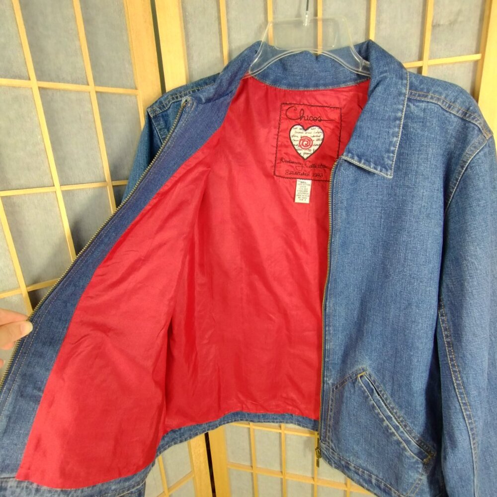 Chico's Anniversary Edition Denim Jacket Size 2/L - Picture 4 of 11
